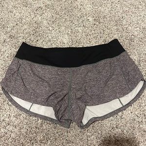 LULULEMON grey speed up shorts